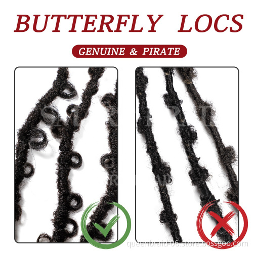Butterfly Locs Hair Pre-twisted Distressed Crochet Hair Easy Installed Natural 1B # Twist Braids Crochet Hair